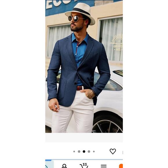 GRACE KARIN Men's Casual Blazer Suit Jackets 2 Button Lightweight Sport Coats XL - Picture 2 of 16